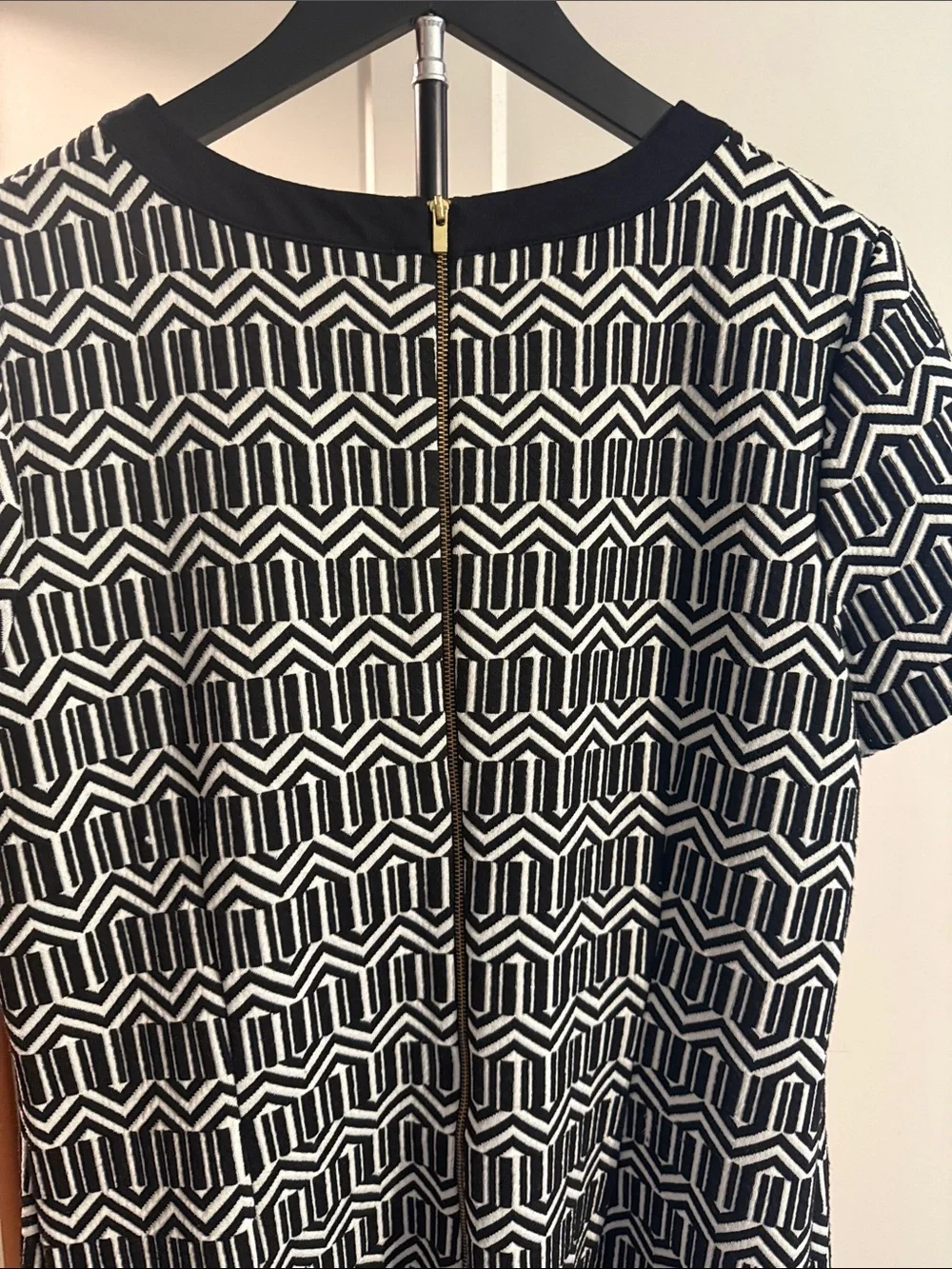 Banana Republic Black White Geometric Shift Dress Size 14